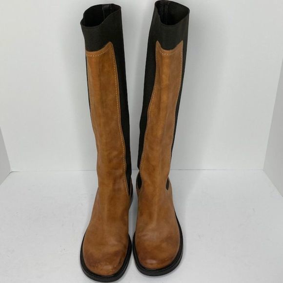 Donald J Pliner Brown‎ Tall Leather Stretch Boots - Picture 2 of 5
